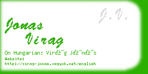 jonas virag business card